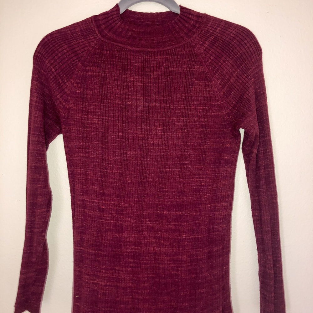 Maroon St. John’s Bay Mock Neck Sweater